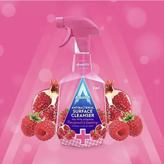 2 X Astonish Anti-Bacterial Surface Cleanser Pomegranate & Raspberry 750ml