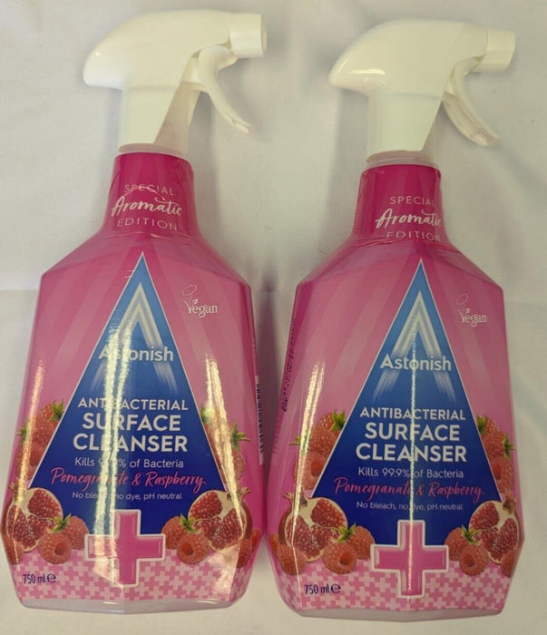 2 X Astonish Anti-Bacterial Surface Cleanser Pomegranate & Raspberry 750ml