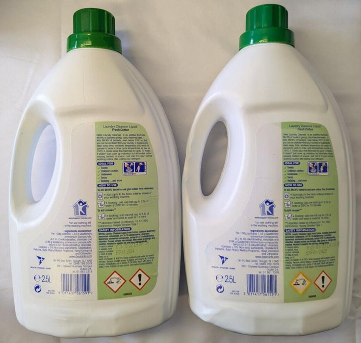 2x Dettol Laundry Cleanser - Fresh Cotton - 2.5L