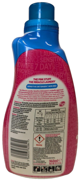 Pink Stuff The Miracle Laundry Liquid Sensitive Non-Bio, Carefully Formulated