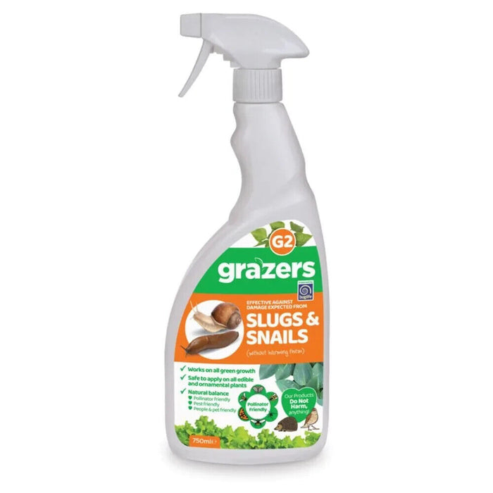 Slug & Snail Repellent Spray Deter Garden Pests - 750ml RTU Grazers Natural G2