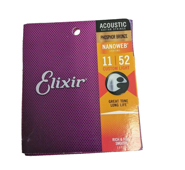 Elixir 11/52 Custom Light Acoustic Guitar Strings