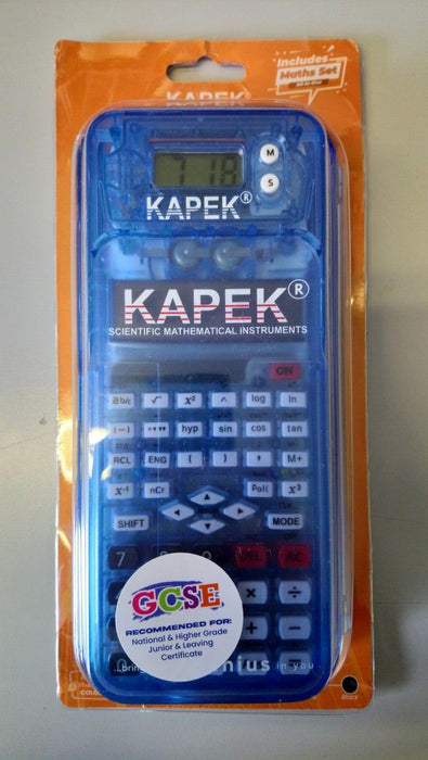 KAPEK Math Set and Scientific Calculator Bundle - Blue