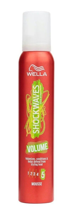 Wella Shockwaves Heat Defence Volumising Hair Mousse 200ml (Broken Lid)