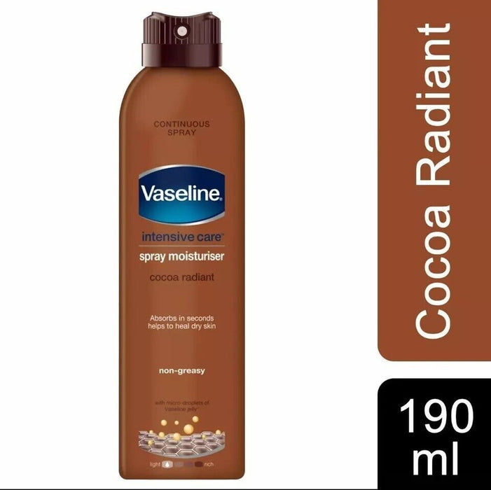 VASELINE Spray And Go Body Moisturiser Cocoa Radiant 190ML