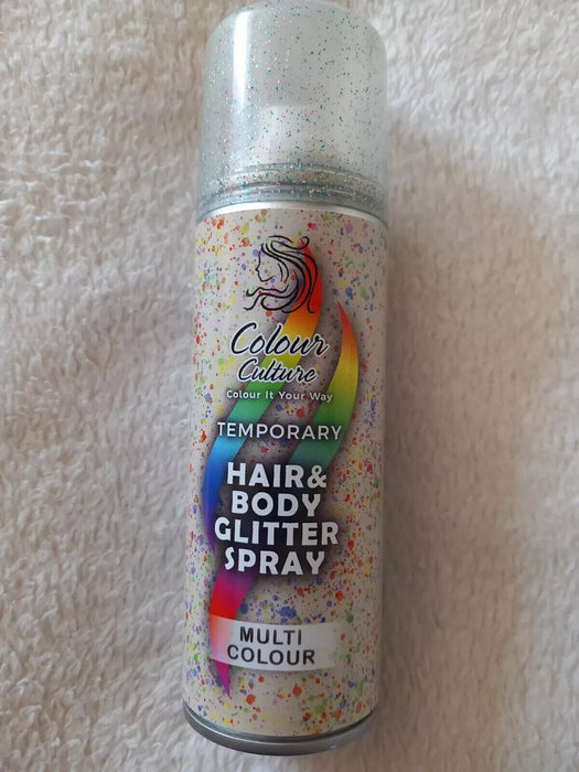 Temporary Hair & Body Multi Colour Glitter Spray Wash Out Party Fancy Dress