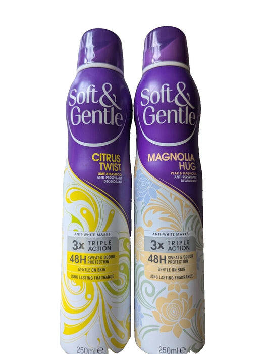 x2 Soft & Gentle 1 Citrus Twist Lime & Bamboo & 1 Magnolia Hug Anti Persp 250ml