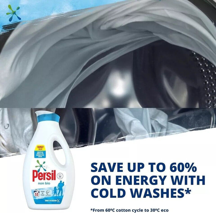 Persil Non Bio Laundry Washing Liquid Detergent Stain Removal Quick Wash 1.431 L