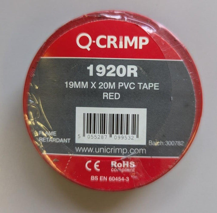 Q-Crimp 1920R 19mm x 20mm PVC Tape Red