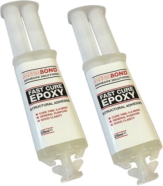 (Pack of 2) Megabond 25ml Fast Cure 5 Min Clear Epoxy Resin Structural Adhesive