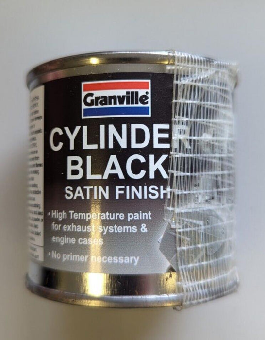 Granville Cylinder Black Satin Engine Paint High Temp Heat Exhaust Enamel 100ml