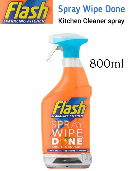 Flash Spray Wipe Done Kitchen Cleaning Spray - Bright Mandarin - 800ml