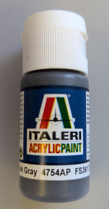 ITALERI 3 Pack Acrylic paints 4754AP,4752AP,4677AP Flat dark Gray,Gunship Gray,M