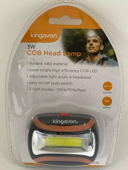 Kingavon 3w cob head lamp head torch led