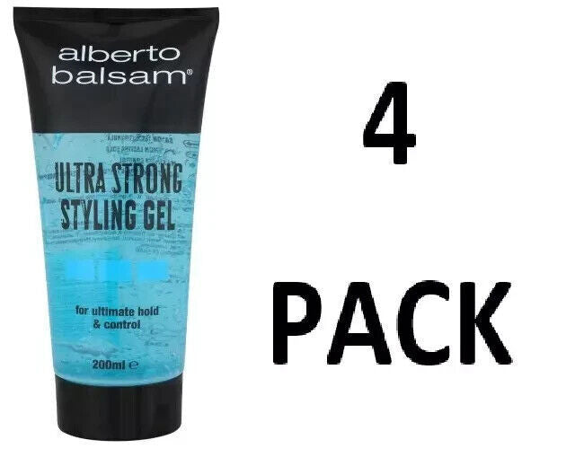 4 X Alberto Balsam Ultra Strong Styling & Control Hair Gel 200ml