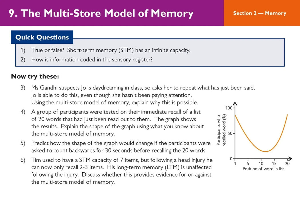 A-Level AQA Psychology Revision Question Cards 2023 Cgp