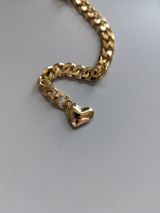 Faux Gold Necklace Chain - Love Heart