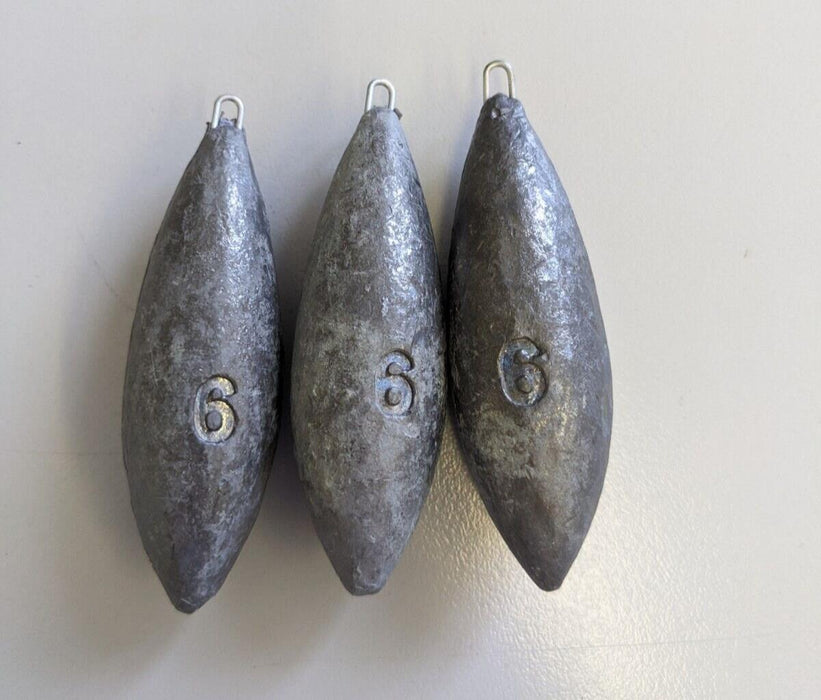 3x 6oz Sea Fishing Weights