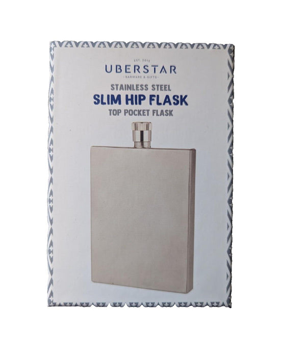 Uberstar Stainless Steel Slim Hip Flask Top Pocket Flask Silver 85ml