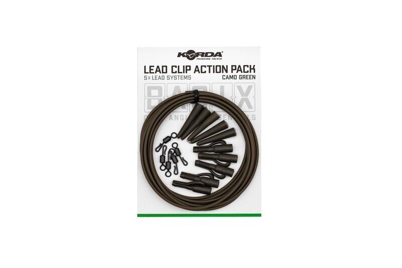 Korda Basix Lead Clip Action Pack - Camo Green