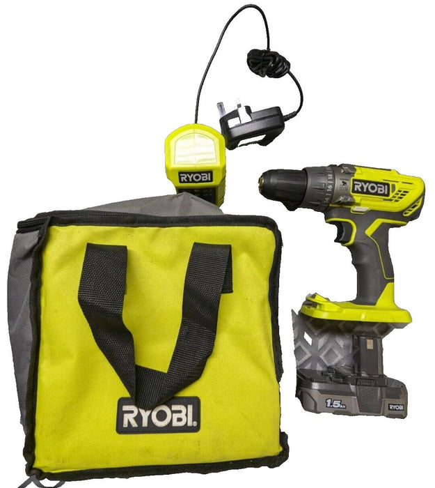 Ryobi R18PD3-215GZ 18 V ONE+ Cordless Combi Drill Starter Kit (2 X 1.5 Ah),Green