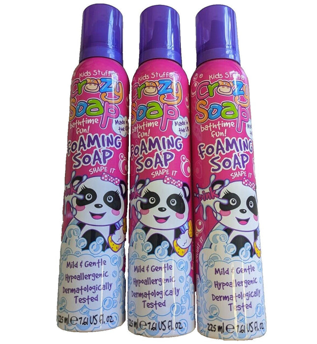 3 X Kids Stuff Crazy Soap 225 Ml - Pink Foaming Soap 225ml