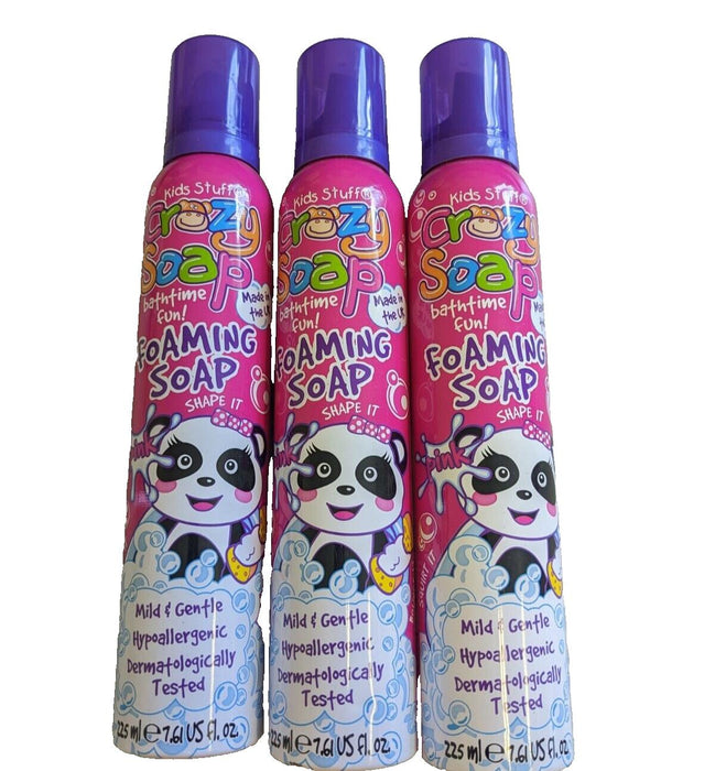 3 X Kids Stuff Crazy Soap 225 Ml - Pink Foaming Soap 225ml