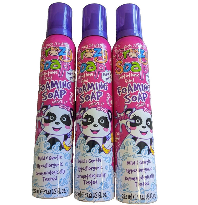 3 X Kids Stuff Crazy Soap 225 Ml - Pink Foaming Soap 225ml