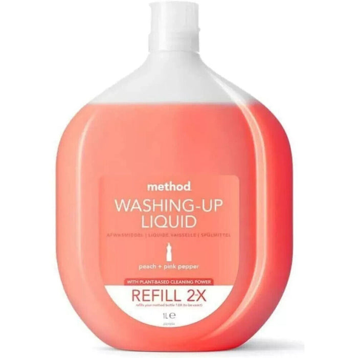 Washing Up Liquid Refill, Peach + Pink Pepper, 1L