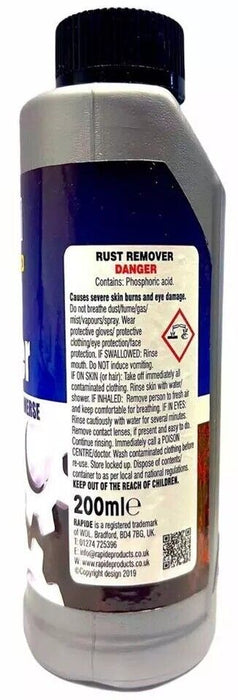 Rapide Concentrated Rust Remover Liquid Dilute With Water - Immerse 200ml