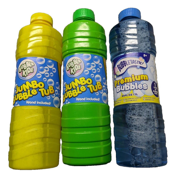 3x Assorted Bubble Mix 1L