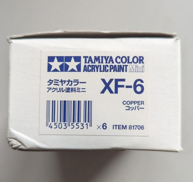 Tamiya Color Acrylic Paint Mini XF-6 Copper 6 Pack