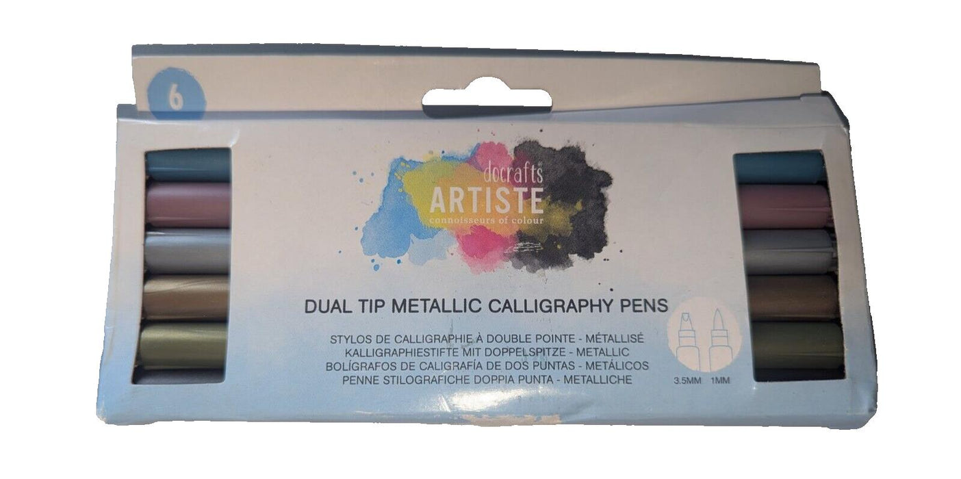 Docrafts Dual Tip Calligraphy Pens Metallic (6pk)