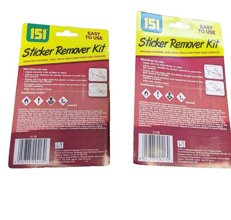 2x  151 Sticker Remover Kit - 60ml