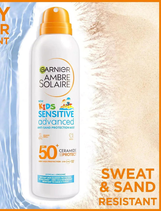 Garnier Ambre Solaire SPF 50+ Kids Anti-Sand Mist, Sun Protection Spray 150ml