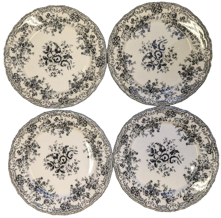 4x Zara Home Floral Earthenware Dinner Plate