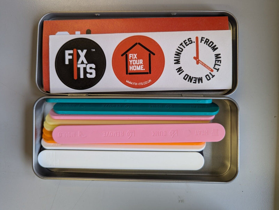 FixIts, Moldable Eco-Plastic Fixing Sticks- 12 pack Multi Coloured