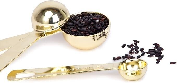 Gold Measuring Spoons 1/8 TSP, 1/4 TSP, 1/2 TSP, 1 TSP, 1/2 tbsp & 1 tbsp