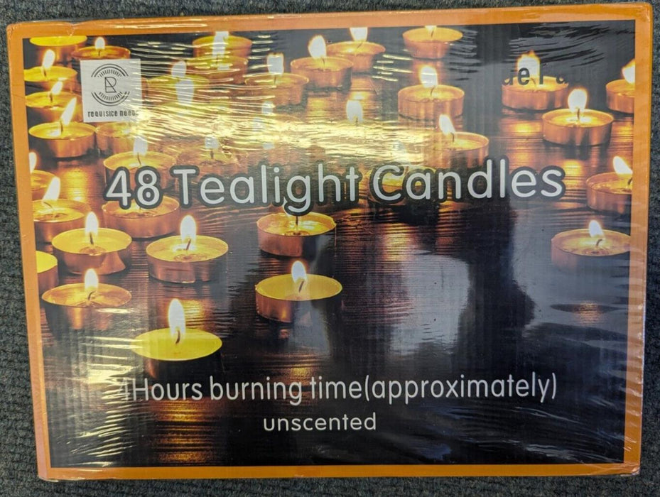 48 Tealight Candles - 4 Hours Burning Time