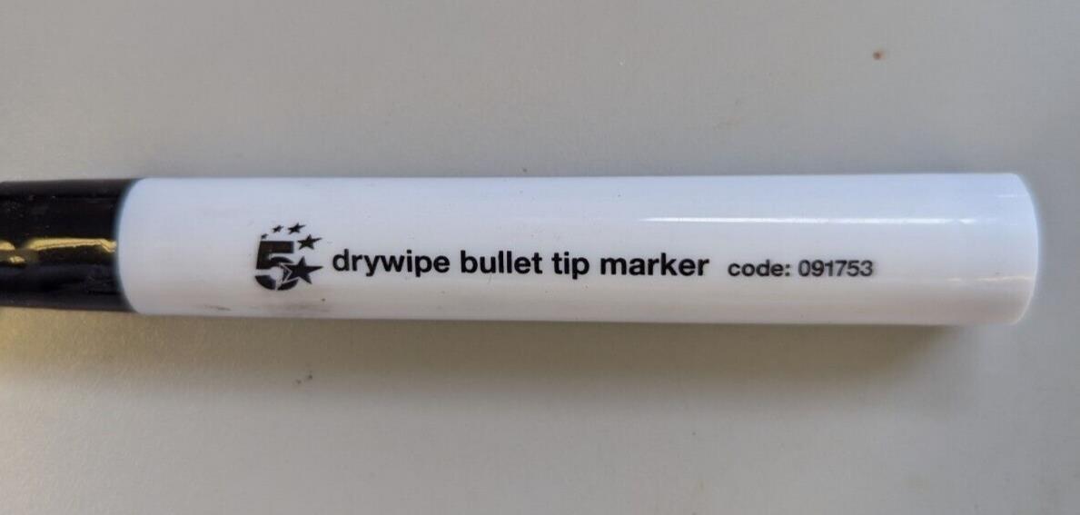 5 Star Value Drywipe Marker - Pack of 10 - Black