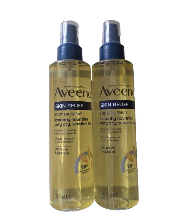 Aveeno Skin Relief Body Oil Spray 200ml x2