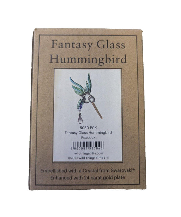 Wild Things Handmade Fantasy Glass Hummingbird Peacock Gift