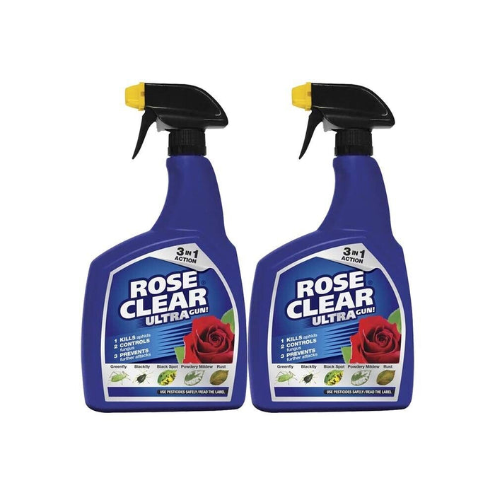 Rose Clear Ultra Gun Fungicide & Insecticide Spray 1 Litre x2