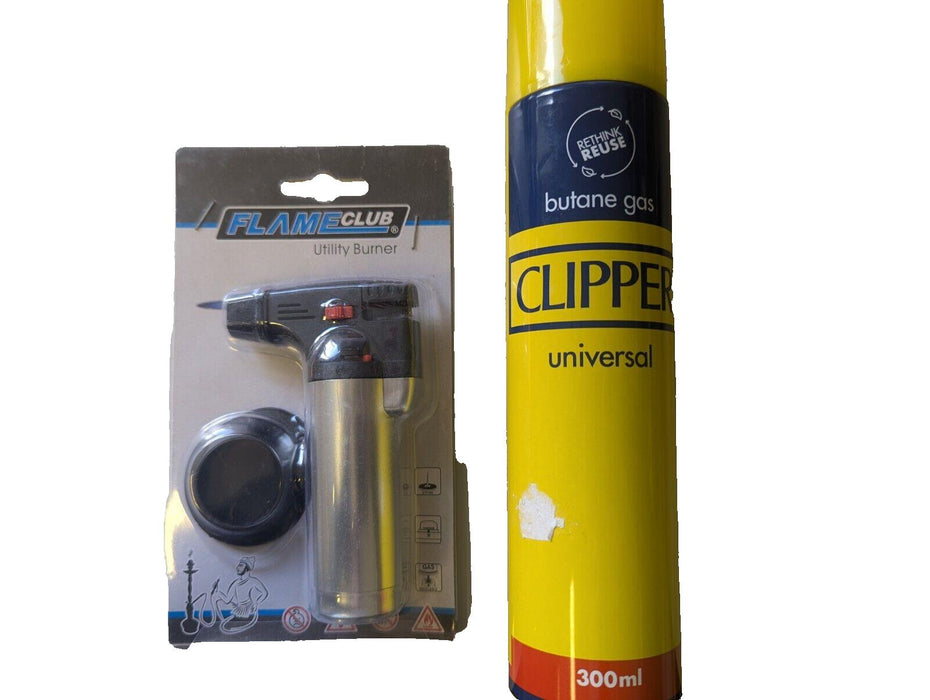 Flame Club Utility Burner MT-50 + Clipper Butane Gas 300ml