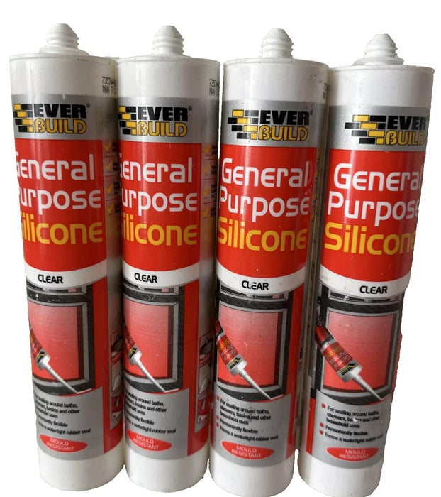 Ever Build General Purpose Silicone Clear x4