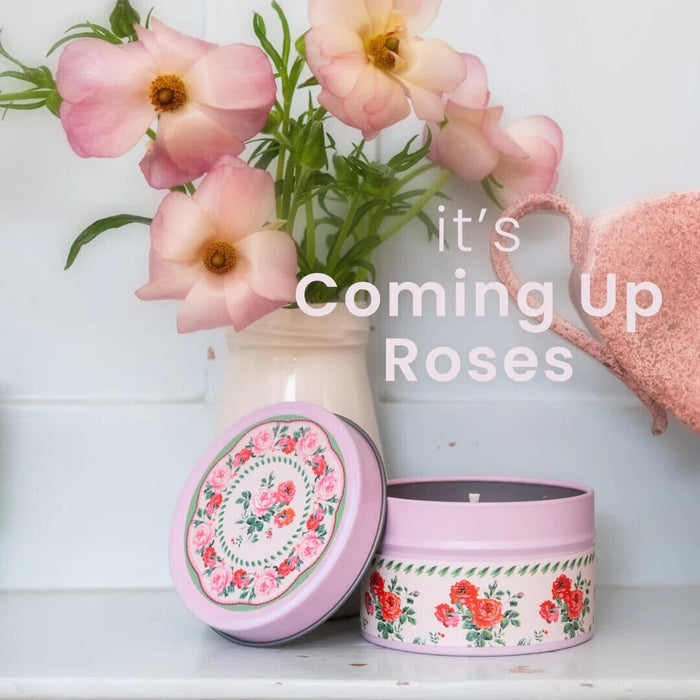 Cath Kidston Coming Up Roses Pink Candle Tin 100g