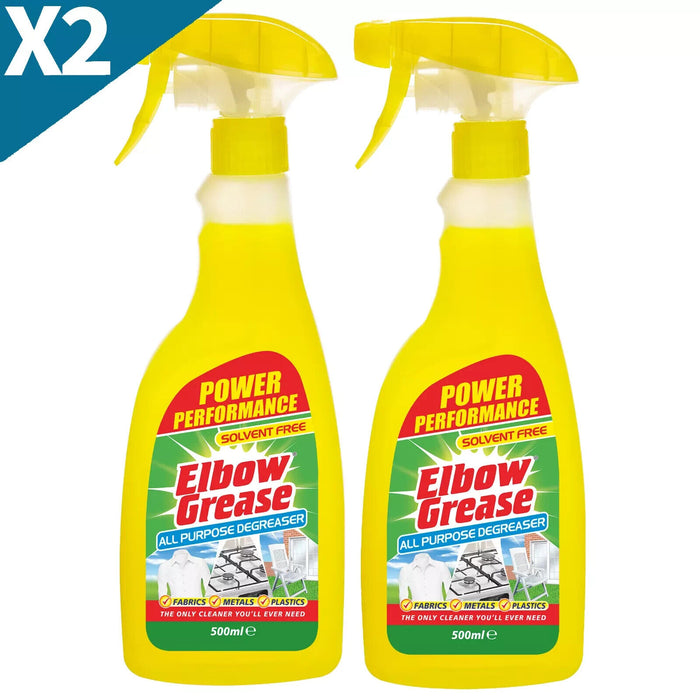 500ML ELBOW GREASE ALL PURPOSE DEGREASER SPRAY KITCHEN DIRT STAIN REMOVER 2 PACK