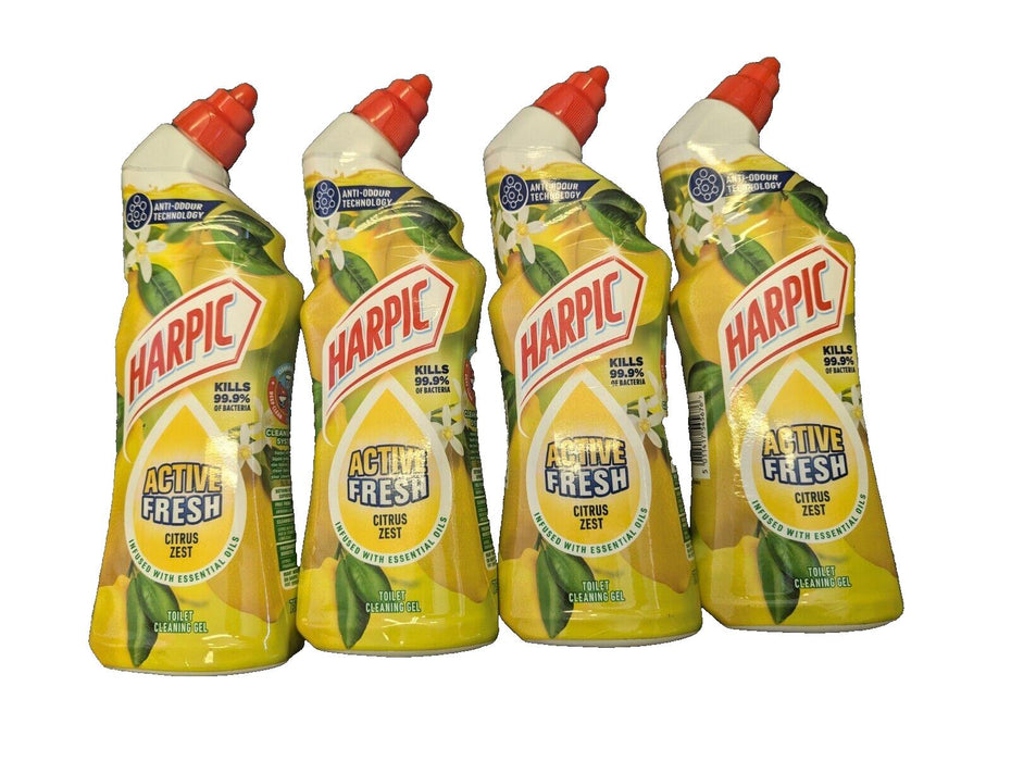 Harpic Active Fresh Citrus Zest Toilet Cleaner 750ml x4