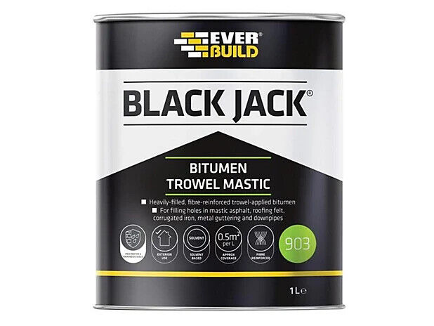 Everbuild 903 Black Jack Bitumen Trowel Mastic 1L