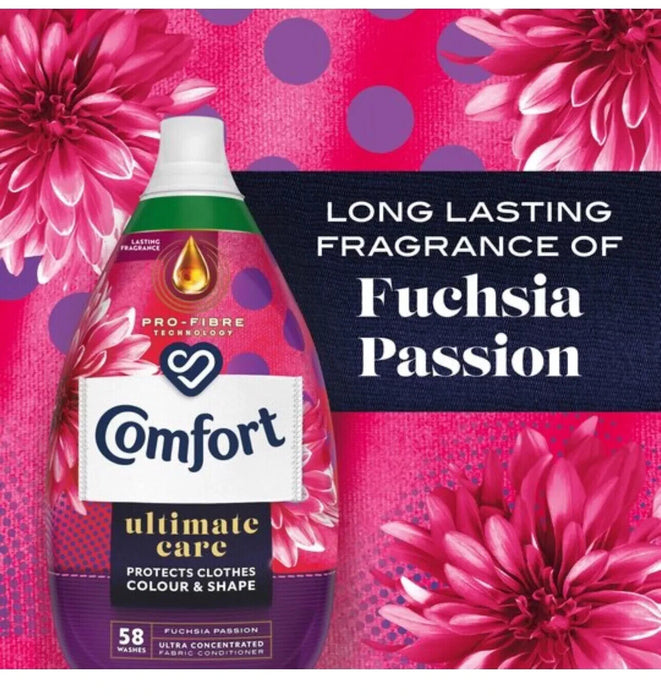 Comfort Ultimate Care Fuchsia Passion Fabric Conditioner 58W 870ml